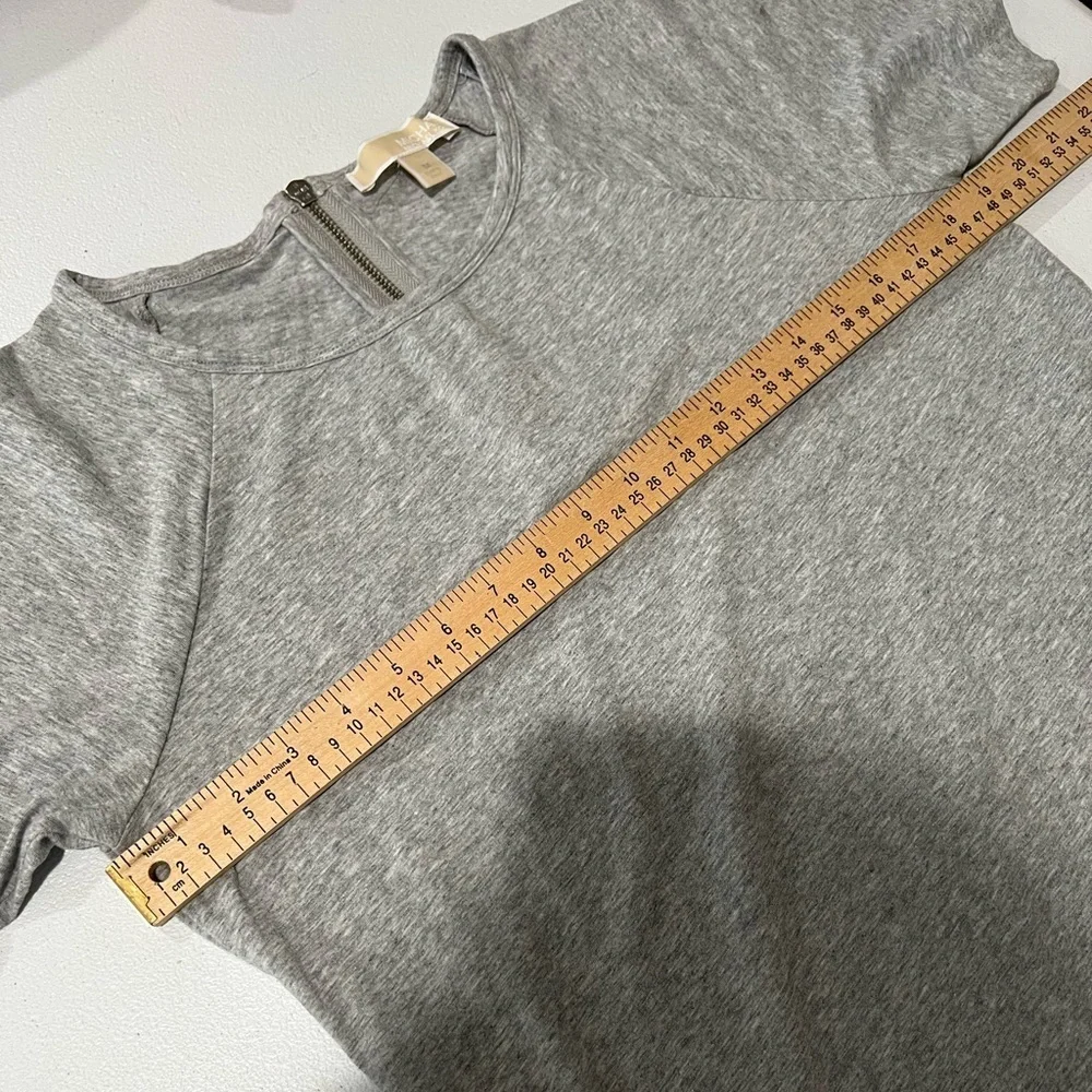 Michael Kors T-Shirt Dress Size Medium Silver Rhinestone Logo Gray  Cotton